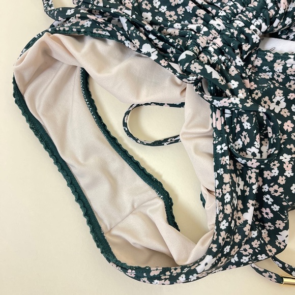 Peony Ruched One Piece in Petit Fleur Green - Picture 9 of 10